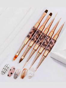 1pc Leopard Print Nail Art Dual-Ended Liner Pen - Multicolor - View 6