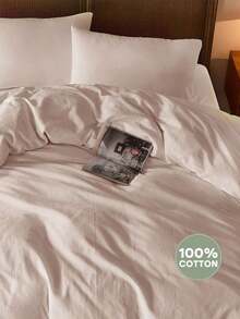 2/3-Piece 100% Cotton White Solid Color Bedding Set (1 Duvet Cover + 1/2 Pillowcases), Breathable & Skin-Friendly, Reversible, Easy Care & Machine Washable, Multiple Sizes (150cm * 200cm, 135cm * 200cm, 200cm * 200cm, 220cm * 240cm), Ideal For Bedroom, Guest Room, Wedding, Valentine's Day, Dormitory & Back To School - Dusty Pink - View 10