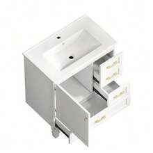 75cm Bathroom Cabinet In White. Ample Storage Space: 1 Soft-Close Door And 3 Drawers. - 白色 - 查看 1