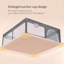 Baby Playpen With Breathable Mesh, Large Play Yard With Door, Foldable Infant Activity Center For Indoor & Outdoor Use - Grey - View 6