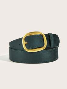 1pc Suede Brown Buckle Minimalist Fashion Versatile Decorative Belt, Suitable For Jeans, Skirts, Casual Wear, Daily Outfits - Brown - View 15