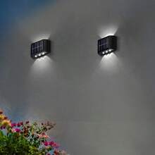 2/4/6/8pcs High-Efficiency Solar Powered Wall Lights, Auto Sensor Lighting, Outdoor IP44 LED Lights, Rectangular, Landscape Lighting For Yard & Exterior - 6LED - View 10