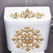 1 chiếc phụ kiện trang trí nhà vệ sinh cao cấp mạ vàng họa tiết hoa, thiết kế chạm khắc tinh xảo, phụ kiện phòng tắm sang trọng. - nhiều màu - Xem 5