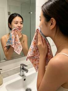 2026 New High-End Floral Cotton Home Towel, Larger And Thicker, Soft And Absorbent, Suitable For Face Washing, Sweat Wiping, Foot Washing, Bathing, Kitchen Dishwashing And Labor Protection, Luxury Home Essential, Perfect Gift - Multicolor - View 2