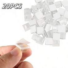 20pcs Upgraded R-Type Self-Adhesive Cable Clips, Suitable For Ethernet Cables And Wires, No Drilling Required, Reusable Self-Adhesive Cable Organizers With Strong Sticky Backing, Plastic-Like Fixation Effect, Applicable To Various Cables - A - View 11