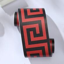 Self-Adhesive Ceramic Tile Trim Sticker, Decorative Wall Border For Kitchen, Bathroom, Waterproof Baseboard - Black-edged Brocade Pattern - View 5