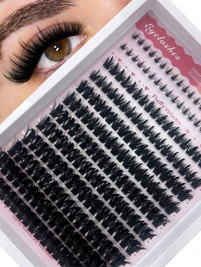 3-In-1 Pointed Tip + 100D + Lower Lash Cluster Lashes, 6-18mm Pointed Tip Lashes, D/DD Lower Lashes, 216pcs Cluster Lashes, Thick Individual Lashes, DIY Pointed Tip Lash Extension, Cartoon Cluster Lash Extension, Mink Lash Strip, Thick Lashes