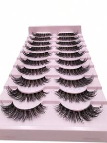 3D Transparent False Eyelashes 10 Pairs - Natural, Fluffy, And Dense Style, Curl Lasting, Lightweight As Feathers, Transparent With Invisible Bands, Instantly Enlarges Eyes - View 4