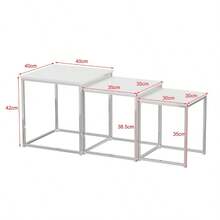 Set Of 3 Nesting Coffee Tables For Living Room, Nest Of 3 Nested Tables Sofa Side Table Coffee Table End Tables Space Saving - 黑色 - 查看 6