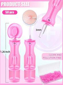 50 kim nặn mụn vô trùng, dụng cụ lấy mụn đầu đen dùng một lần, loại bỏ mụn và mụn đầu đen hiệu quả, phù hợp với mọi loại da, dụng cụ làm sạch da tại thẩm mỹ viện và tại nhà. - Nhiều kiểu dáng - Xem 8
