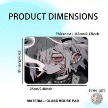 Premium Glass Gaming Mouse Pad, Ultra Smooth Surface, Precise Positioning For FPS, Waterproof Dustproof, 9H Scratch Resistant, Easy Wipe Clean, For Gamer Office Home - Thickness: 0.3cm/0.12inch - View 12
