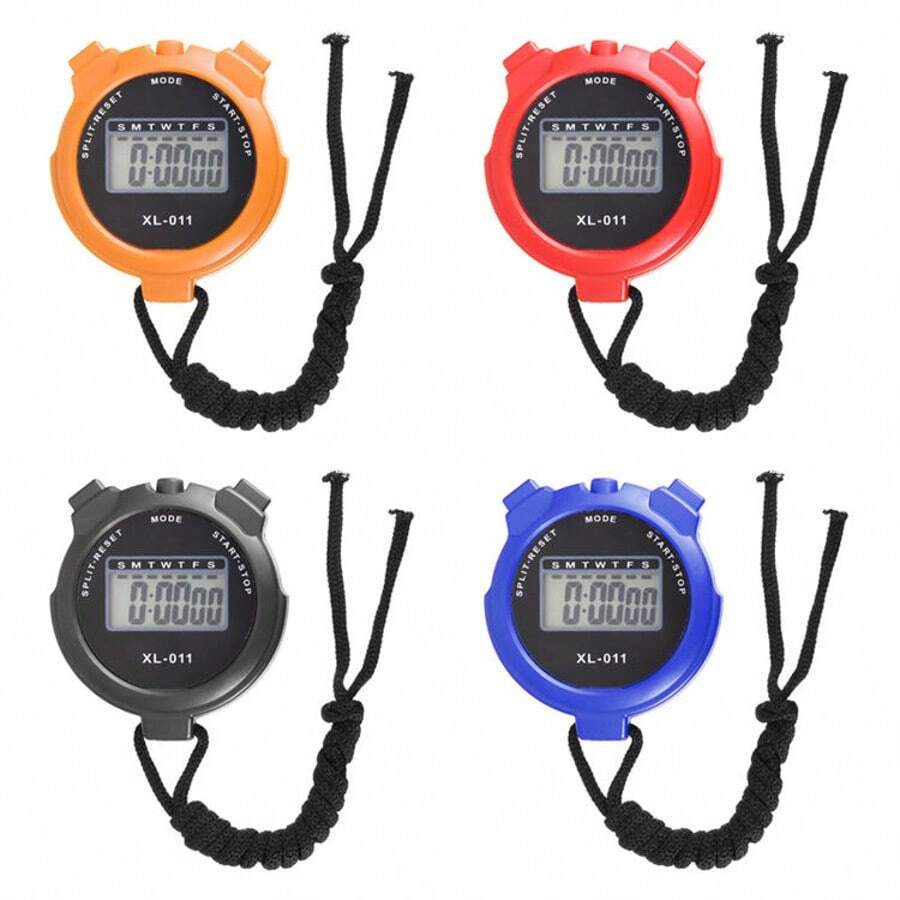 Cronómetro deportivo multifuncional, función de cronometraje precisa, compacto y portátil, botones sensibles, adecuado para entrenamiento deportivo, acondicionamiento físico, competiciones - Negro - Ver 1