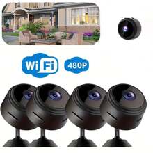 2pcs Mini Wireless Compact Security Camera, 1080P HD Smart Night Vision Camera, Indoor Surveillance Camera For Car/Office, Can Be Used As Dash Cam, Magnetic Clip Design, Real-Time View, Support TF Card Storage (TF Card Not Included), Rotatable Base, Rechargeable Recording, Motion Detection, Cycle Recording, Suitable For Home, Car, Office And Other Scenarios - Black - View 3