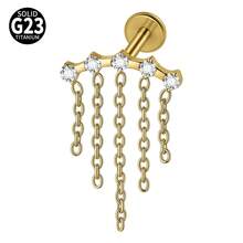 1件 G23 钛金属马眼形锆石唇钉 内螺纹 CZ 极简垂坠耳廓耳骨耳软骨耳钉 身体穿刺饰品 - 如圖 - 查看 15