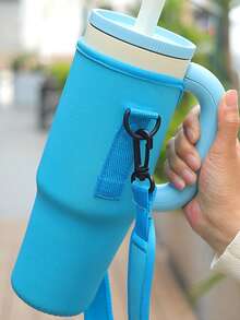 1pc 40oz Insulated Bottle Sleeve, Fits Insulated Bottles, Insulated Bottle Sleeve/Storage/Organization, Shock-Absorbing Insulated Bottle Sleeve, Car Cup Holder Protective Cover, Adjustable Shoulder Strap, Suitable For Outdoor Travel, Fitness, Daily Use, Mother's Day, Birthday Gift - Multicolor - View 5