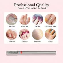 10pcs Round Barrel Cuticle Drill Bits, Carbide Diamond Nail Bits For Dead Skin Removal & Nail Shaping, 3/32'' Two Way Rotate, Professional Manicure Pedicure Salon Tools(2.5mm Round Bit, Fine-F) - Multicolor - View 4