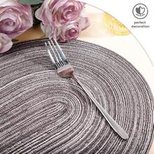 Bộ khăn trải bàn hình bầu dục dệt, có thể giặt, chống trượt, chịu nhiệt, thích hợp cho nhà bếp và phòng ăn. - Màu xám đen - Xem 6