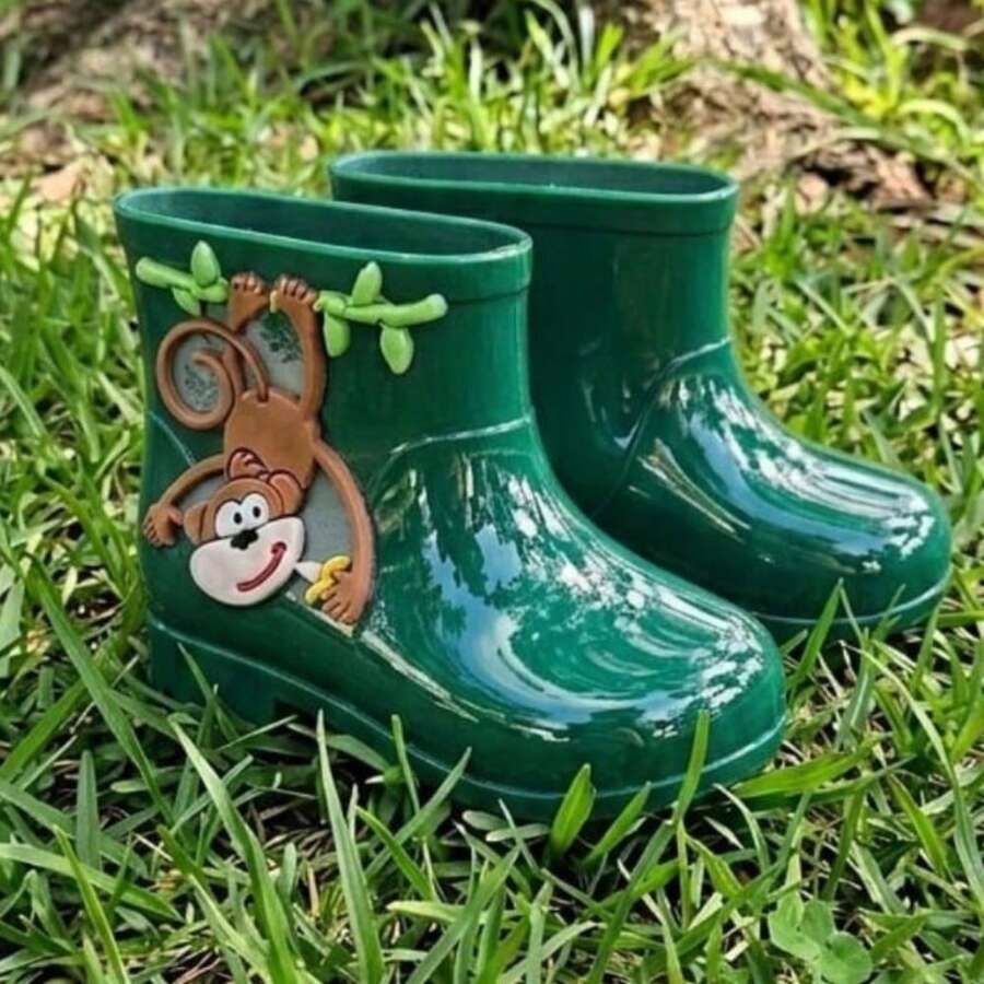 Children's Rain Boots For Boys And Girls, Lightweight And Comfortable, Solami Brand. - Green Monkey - View 1