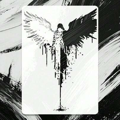 Large Size - Reusable Washable Art Wing Stencil Template, Suitable For DIY Crafts, Wall Art, Craft Design, Fine Art, Wooden Furniture, Scrapbooking And Artworks