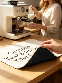 Personalized Coffee Machine Mat, This Custom-Designed Tableware Drip Mat Is Made Of Anti-Slip, Washable Diatomite Material. It Not Only Has A Beautiful Appearance, But Also Features A Coffee-Themed Pattern, And Provides Fully Customizable Design Options. This Mat Has Strong Water Absorption And Fast Drying, Making It An Ideal Choice For Coffee Shops, Kitchen Countertops, And Coffee Stations. - Multicolor - View 6