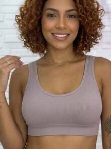 SENSUAL LINGERIE INTIMATE BOUTIQUE Set Of 2 Tank Tops, Fitness Top Style, Thick Ribbed Material With Reinforced Closure - 1 Unit Satin Color (1 Piece Included) - View 1