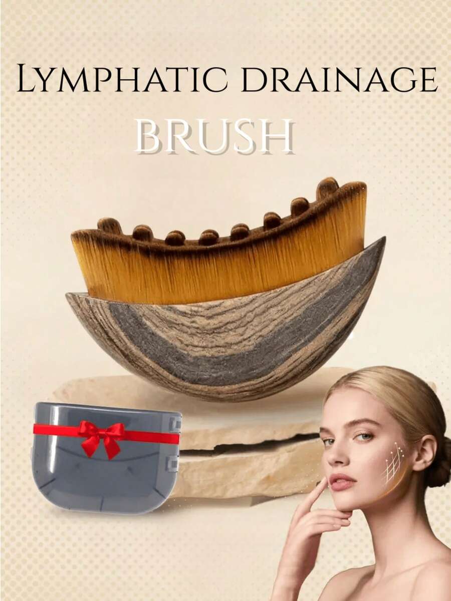 1个2025新款淋巴引流面部按摩刷 - 干刷身体按摩器，精准贴合肌肤轮廓，消肿，缓解疲劳，美容，护肤，水疗，自我护理，护肤工具，面部护理，美容师用品，按摩，面部按摩工具，面部滚轮