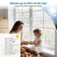 Static Cling Frosted Window Film Cross Pattern Privacy UV Block Home Office - 1PC - View 3