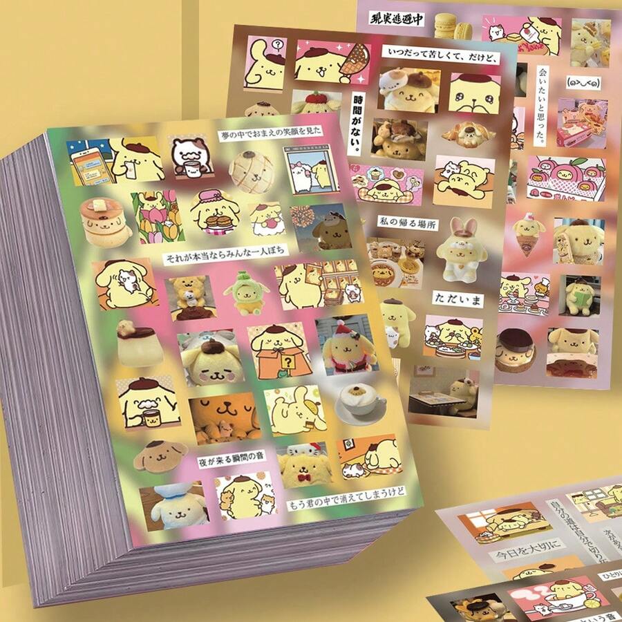 8 tờ sticker hình chó Pudding của Sanrio, sticker vẽ nguệch ngoạc dễ thương, chống thấm nước. - Nhiều màu - Xem 1