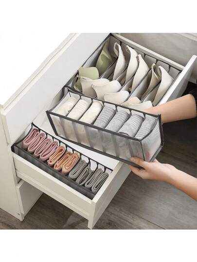 1/2 piezas Organizador funcional de calcetines y ropa interior, solución de almacenamiento para cajones del armario, caja de almacenamiento y clasificación de lencería y calcetines ahorradora de espacio para el hogar, dormitorio y residencia universitaria