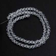 1串3-8毫米奥地利水晶玻璃珠，非常适合DIY珠宝、手链、项链和工艺品制作，项链制作，DIY珠宝制作，精致小巧的珠子，高品质玻璃，精湛工艺，串珠材料，珠宝珠子，DIY爱好者，串珠工匠 - 透明款式 - 查看 13