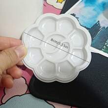 1/5/10个迷你塑料花形调色盘，适用于水彩、丙烯和水粉颜料混合 - 绘画用品 | 绘画工具 | 成人绘画用品 | 油画调色盘 | 室内装饰绘画用品（3英寸，10格） - FlowerPalette - 查看 4