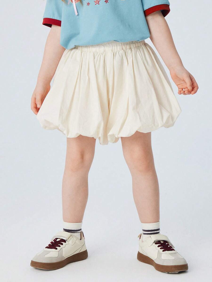 mini bala 女婴短裤 2026夏季纯棉透气花朵裙裤可爱甜美时尚裙裤幼儿日常户外玩耍 - 象牙白 - 查看 1