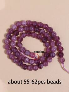 6/8/10mm Natural Stone Beads, Purple Stone, Spodumene, Tiger Eye Agate, Elegant Round Loose Beads, Energy Stone, Suitable For Prayer Beads, Yoga, Jewelry Making Accessories - Multicolor - View 27
