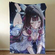 Impact Blanket Throw Super Cosy Genshin Columbina Living Room Sofa Couch Childish Birthday Gifts - B - Xem 6