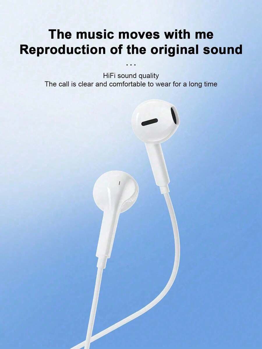 Auriculares con cable Tipo-C, auriculares estéreo intrauriculares compatibles con la mayoría de dispositivos y teléfonos inteligentes con Tipo-C; no aptos para la serie - por defecto - Ver 1