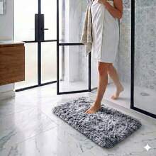 3-Piece Set Of High Pile Bath Mat. - Dark Grey - View 4