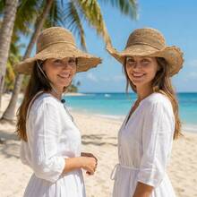 Women's Foldable Wide Brim Sun Hat Summer Beach Gardening Travel Breathable Adjustable Metal Brim Sunhat Outdoor Sports Must Have 4SZ6 - 卡其色 - 查看 2