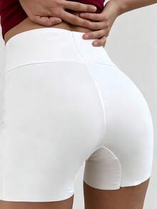 1 buah Legging Pembentuk Tubuh Tanpa Jahitan Pinggang Tinggi Wanita - Pakaian Pembentuk Tubuh Dua Lapis, Penting untuk Cuaca Berangin, Menciptakan Siluet Halus - Putih - View 4