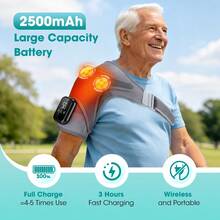Hailicare Heating & Vibrating Shoulder Massager, Suitable For Knee, Shoulder, Arm, Dual-Sided Massage Tool With 3 Vibration Modes & Heating Function, Muscle Relaxation For Men & Women, Great Gift For Parents, Father's Day, Mother's Day - View 5