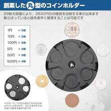 JOYTUTUS コインケース コインホルダー 小銭ホルダー 29枚大容量 仕分け 丸型 車用 お金 小銭入れ 携帯コインホルダー 100円 500円 人気 暇つぶ ストレス解消 便利グッズ 収納 小銭ケース 硬貨ケース 財布 ブラック - 写真のように - チェックする 2