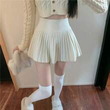 Minifaldas sexis de cintura alta para mujer, Falda plisada Vintage con cremallera lateral, faldas de tenis blancas para Estudiante Coreano, cortas, negras, de verano - Blanco - Ver 4