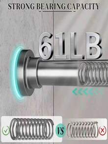 Barra de cortina de ducha de acero inoxidable sin perforación / Barra extensible / Barra de ducha para baño / Barra de cortina / Barra de cortina de puerta / Barra de soporte de armario / Barra de soporte multifunción - SS-7 - Ver 1