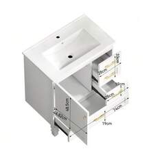 75cm Bathroom Cabinet In White. Ample Storage Space: 1 Soft-Close Door And 3 Drawers. - 白色 - 查看 6