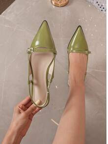 Women's New Low Vamp Hollow Design Sandals - Green - View 8