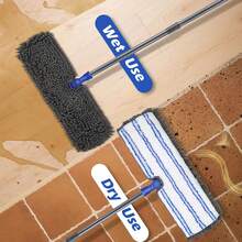 Two Sided Dust Mop Floor Cleaning System, MASTERTOP 360 Microfiber Mop With Stainless Steel Handle,Wet Dry Mop,Flat Flip Mops For Hardwood, Laminate, Vinyl, Tiles,4 Washable Mops Pads - Màu xanh lá - Xem 7