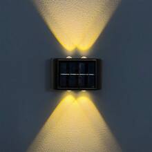 2/4/6/8 piezas Luces de pared solares de alta eficiencia, iluminación con sensor automático, lámparas LED rectangulares IP44 para exteriores, iluminación de paisaje para patio y pared exterior - 4 LED - Ver 5