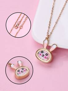 1pc Children's Cute Cartoon Colorful Bead Rabbit Pendant Necklace, Suitable For Daily Wear, Gift, Holiday - Multicolor - View 6