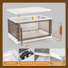 4pcs 160L Storage Boxes Stackable Foldable Plastic Storage Box Closet Organizers Stackable Transparent Plastic Storage Box With Lid And Door - Transparent - View 4
