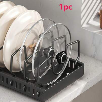 Organizador de Tampas de Panelas Reforçado com 7 Prateleiras Ajustáveis em Aço - Ideal para Armários, Cozinhas, Salas de Jantar e Uso Doméstico - Fácil Instalação Sob Armários, Design Compacto, Robusto e Durável, Perfeito para Restaurantes