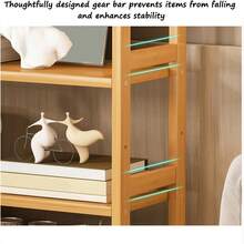 Senmeo 35cm 3-Tier Bamboo Freestanding Storage Shelf | Durable Multi-Purpose Organizer Rack | Anti-Wobble Stable Construction | Versatile For Bathroom/Kitchen/Bedroom/Toilet | Modern Minimalist Style | Natural - 3 Layers - View 9